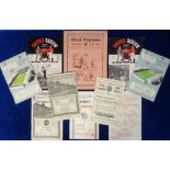 Football programmes, selection of 11 programmes, 1934/5 to 1951/2 inc. Fulham v F.C. Austria