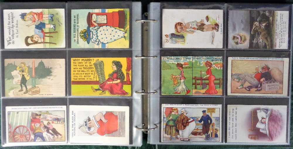 Postcards, a modern album of approx. 248 illustratede cards of children, comic, animals etc. Artists - Image 3 of 4