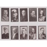 Cigarette cards, Bewlay's, War Series (Portraits, multi-backs) (set, 12 cards) (some slight edge
