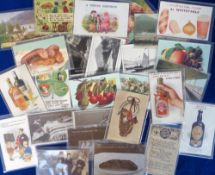Postcards, Advertising, a food and drink advertising selection of 23 cards, inc. pasties, ginger