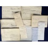 Deeds and documents, a collection of 11 mostly vellum deeds and documents 1827-1894 for the Amiss/