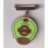 Horseracing, Royal Ascot, enamel badge for Ascot Private Stand 1952, with original metal clip