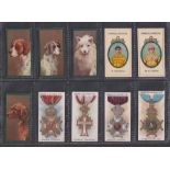 Cigarette cards, Taddy, 10 scarce type cards, Dogs (4), Famous Jockeys (with frame) (2), & Orders of
