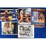 Boxing autographs, 5 signed items, John Conteh on colour signed action photograph (later print),