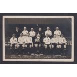 Football postcard, Tottenham Hotspur FC, photographic card showing the team with the FA Cup, 1921/22