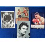 Boxing autographs, 4 later produced photos each with original World Champion signatures, Roberto