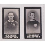 Cigarette cards, Cadle's, Footballers, two type cards, A. Bryce, Aberavon & C. Powell, Neath (gd/vg)
