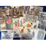 Postcards, Feminism, a collection of 17 cards to include Tuck's Oilette 'Women In Wartime Ticket