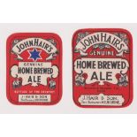 Beer labels, J Hair & Son, Melbourne, a nice pair of different sized Home Brew vertical