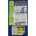 Football programme & ticket, Borussia Monchengladbach v Chelsea, 7 August 1974, Friendly,