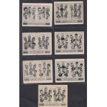 Trade cards, Barratt's, Football Team Folders, 7 different, Brentford (1933), Millwall (1932 &