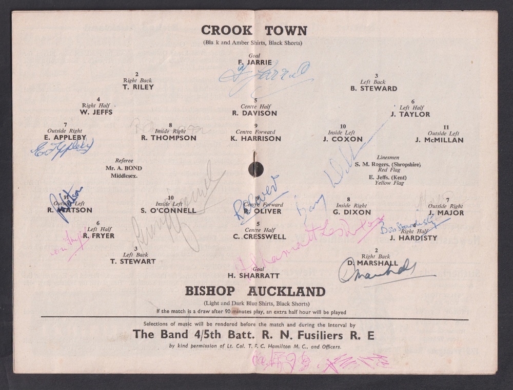 Football programme / autographs, at St James' Park, Newcastle, Crook Town v Bishop Auckland, 19 - Image 2 of 2