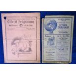 Football programmes, Chesterfield v Gateshead, 26 August 1933, Division 3 (North) (slight paper