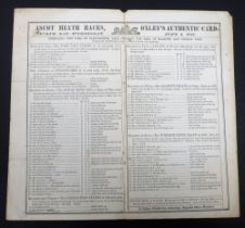 Horseracing, Royal Ascot, Racecard for the 4 June 1851 including Coronation Stakes winner