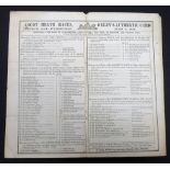 Horseracing, Royal Ascot, Racecard for the 4 June 1851 including Coronation Stakes winner