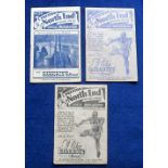 Football programmes, Preston North End v Chelsea, three programmes, 1946/7, 47/8 & 48/8, 26 December