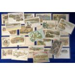Postcards, an early European Gruss Aus and early artist illustrated selection of 28 cards from