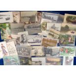 Postcards, Rowing, a collection of 30+ cards RPs, printed and artist drawn to include Harvard