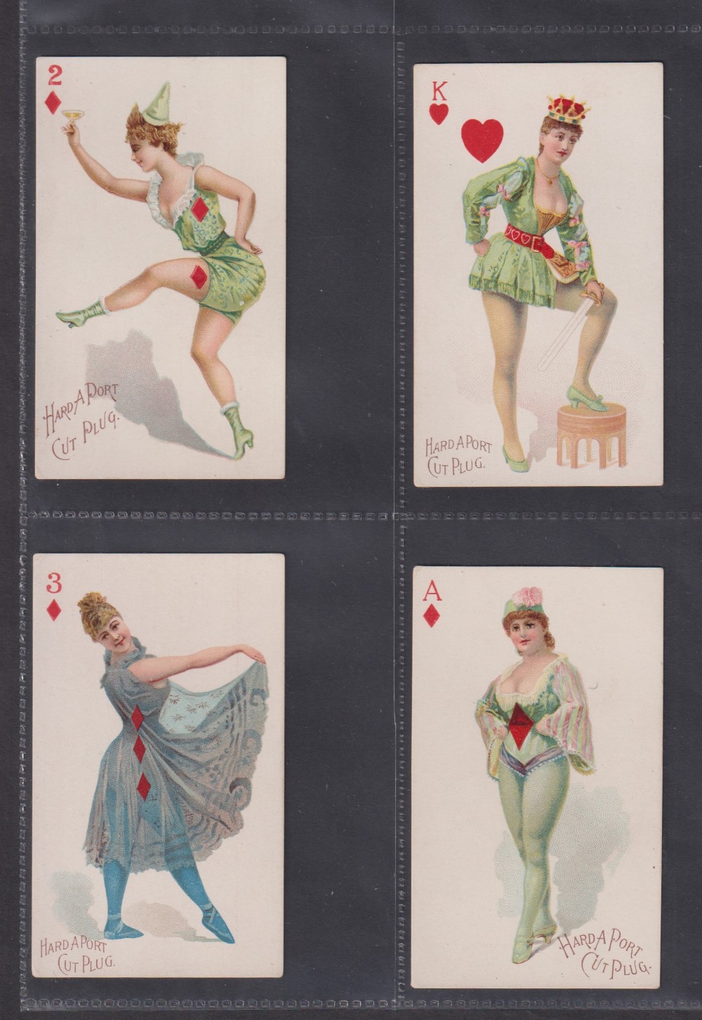 Cigarette cards, USA, Moore & Calvi, Beauties, Playing Card Inset, Set 3, 'Hard A Port' brand issue, - Image 7 of 26