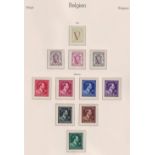 Stamps, Collection of mint Belgian stamps, 1945-2001, with extra pages to 2003, housed in 4 green