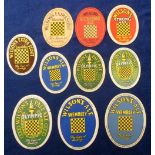 Beer labels, Wilsons Brewery Ltd, Manchester, a selection of 10 different vertical oval labels (