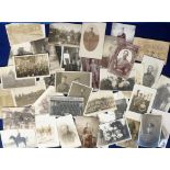 Postcards, Military, RP, 1905-1920, mainly Portraits, Groups, War Damage, Sport, Camps, Cavalry etc.