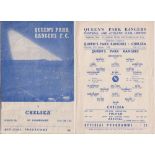 Football programmes, QPR v Chelsea, two friendly match programmes, 8 March 1954 & 27 January 1962 (