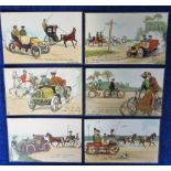 Postcards, a set of 6 motoring comic cards published by Tuck in their 'Motor' series no. 6631