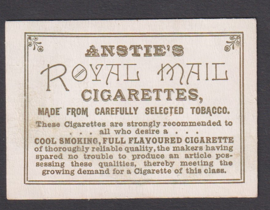 Cigarette card, Anstie, Royal Mail Series, 'M' size, type card, Dover & Calais Royal Mail Service ( - Image 2 of 2