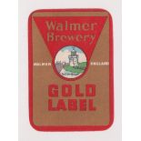 Beer label, Thompson's, Walmer Brewery, Kent, Gold Ale, vertical rectangular, approx 86mm high, (vg)