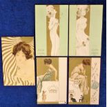 Postcards, Raphael Kirchner, Early, Sun Rays Dell’Aquila K.1.1.4, Demi Vierge D.3-1 & 3, Marionettes