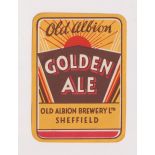 Beer label, Old Albion Brewery Ltd, Sheffield, Golden Ale, vertical rectangular label, (vg) (1)