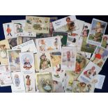 Postcards, Children, an illustrated selection of approx. 80 cards. Artists include Sowerby,