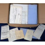 Deeds, documents and indentures, Hampshire, a collection of 110+ vellum and paper documents all