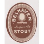 Beer label, Dudgeon & Co, Belhaven, Dunbar, a very nice Belhaven Stout vertical oval, approx 97mm