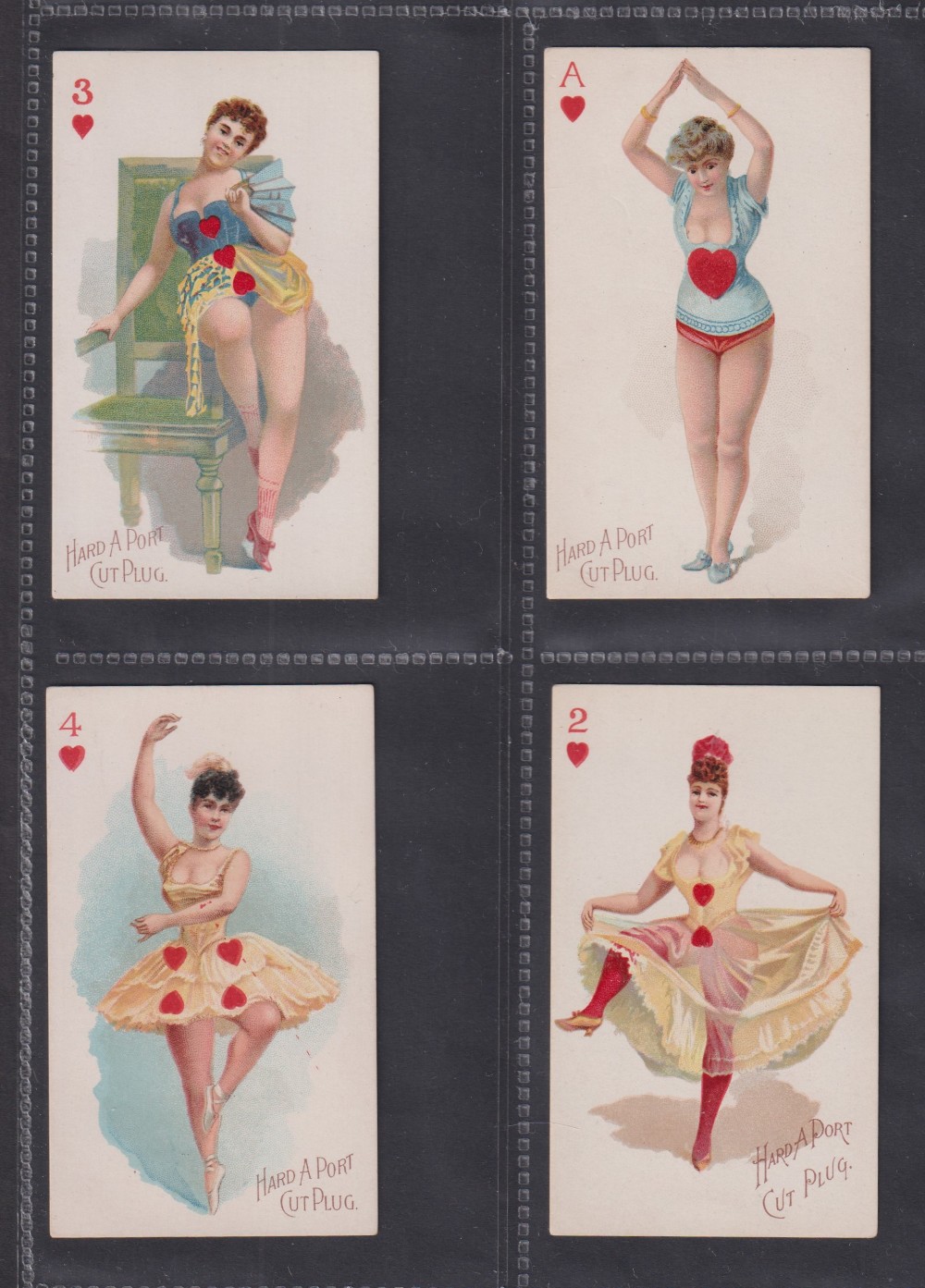 Cigarette cards, USA, Moore & Calvi, Beauties, Playing Card Inset, Set 3, 'Hard A Port' brand issue,