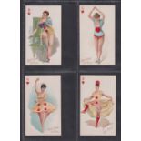 Cigarette cards, USA, Moore & Calvi, Beauties, Playing Card Inset, Set 3, 'Hard A Port' brand issue,