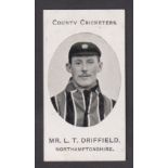 Cigarette card, Taddy, County Cricketers, Northamptonshire, type card, Mr. L. T. Driffield (vg) (1)