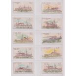 Cigarette cards, Japan, Kimura, Japanese Warships, (all with backs in purple), 10 different, H.J.M.