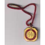 Horseracing, Royal Ascot, enamel badge for Ascot Private Stand 1946, with original cord still