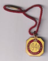 Horseracing, Royal Ascot, enamel badge for Ascot Private Stand 1946, with original cord still