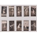 Cigarette cards, 2 sets, Churchman's, Lawn Tennis (50 cards) (10 with sl staining to top edges) sold