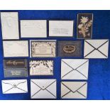 Ephemera, Mourning Cards, 10 highly decorated cards, 9 Victorian and 1 early 20thC (5 blank and 5