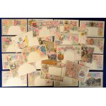 Postcards, Foreign, a collection of approx. 27 stamp cards from Fiji, Tunisia, Hungary, S.