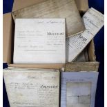Deeds, documents, indentures, Lancashire, approx 90 mostly vellum deeds 1747 to 1926 though mostly