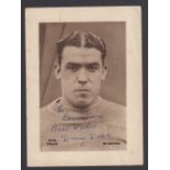 Trade card / Autograph, Football, Sherman's, Pools Ltd, Searchlight on Famous Players, type card,