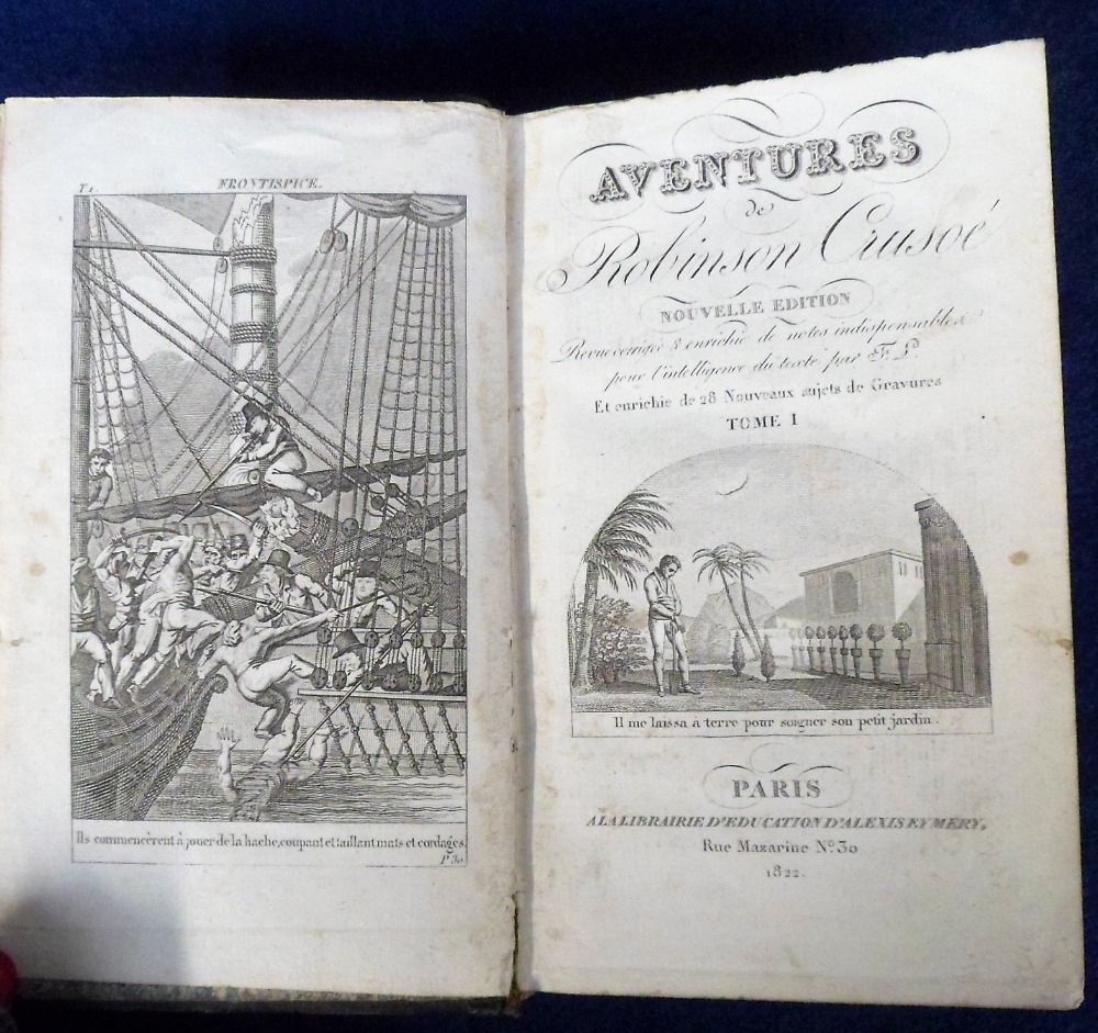 Antiquarian Books, 8 books to comprise 1822 volumes 1 and 2 of Aventures de Robinson, 1817 - Image 3 of 9
