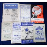 Football programmes, Reading away's, 1951/52, 7 pr