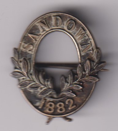 Horseracing, Sandown Park, oval shaped metal ladie