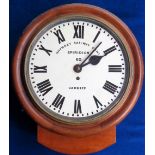 Railway Clock, 12" Rhymney Railway Company clock with fusee movement. Dial states Rhymney Railway
